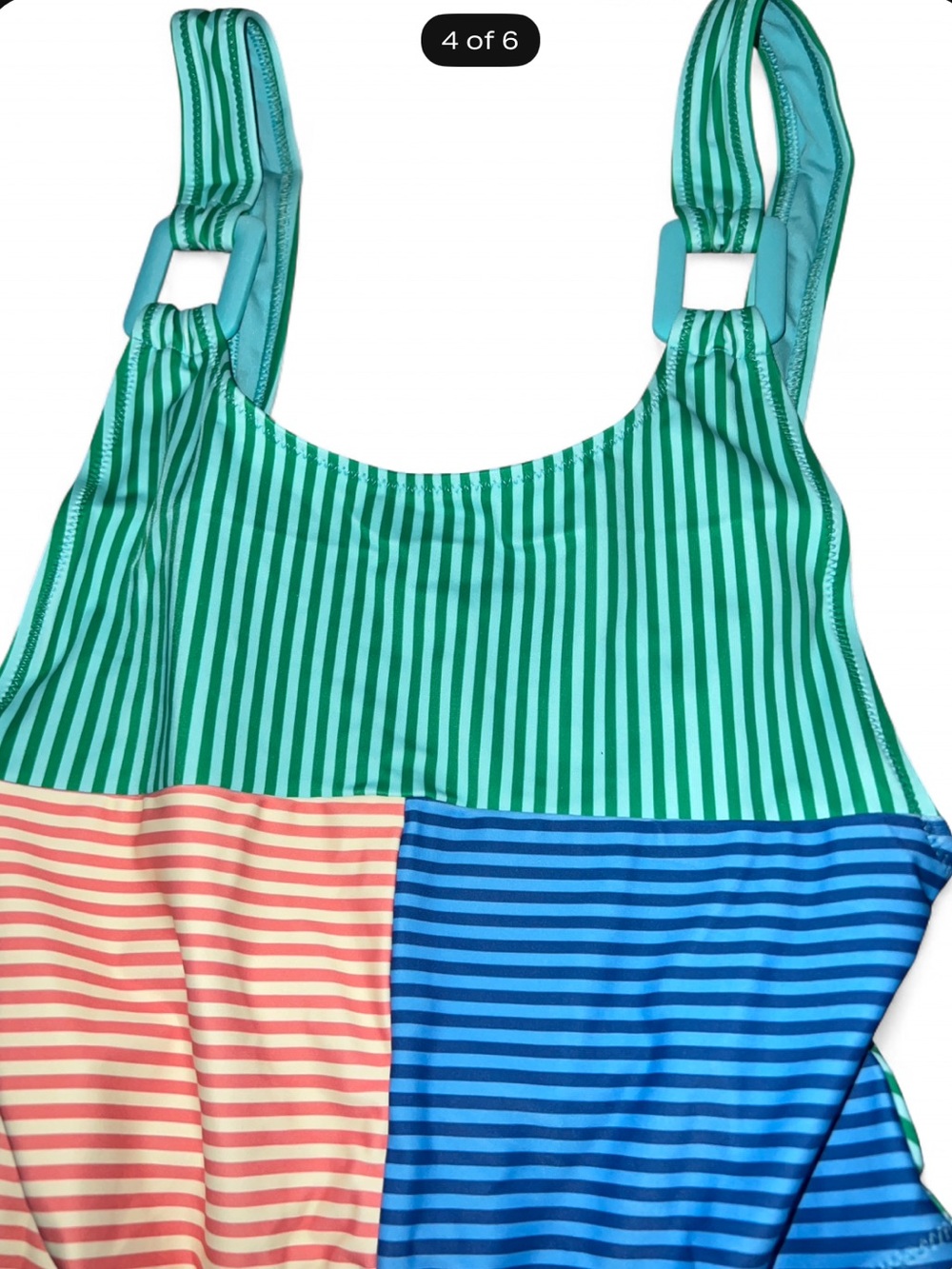 aerie Striped Colorblock One-Piece Cheekiest Swimsuit - Picture 4 of 6